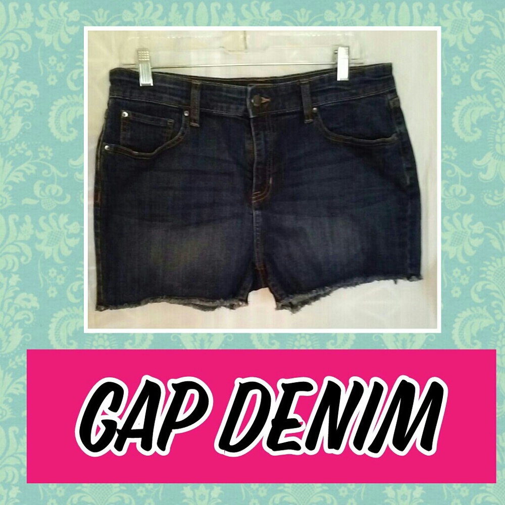 Gap High Rise Distressed Denim Shorts Size 10